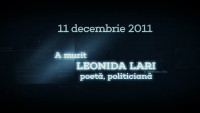 „România în fiecare zi”. La 11 decembrie a plecat la cer Leonida Lari