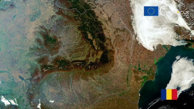 Cum arată România văzută din spaţiu. Imaginea surprinsă de satelitul Sentinel-3